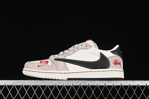 All categories Air Jordan Jordan series basketball shoes Air Jordan 1 Low High-end customized low-top sneakers Travis Scott x Fragment Design x Air Jordan 1 Low OG SP AJ1 Joe 1 Stussi joint-light coffee black hook low-top cultural casual sneakers SJ2068-131